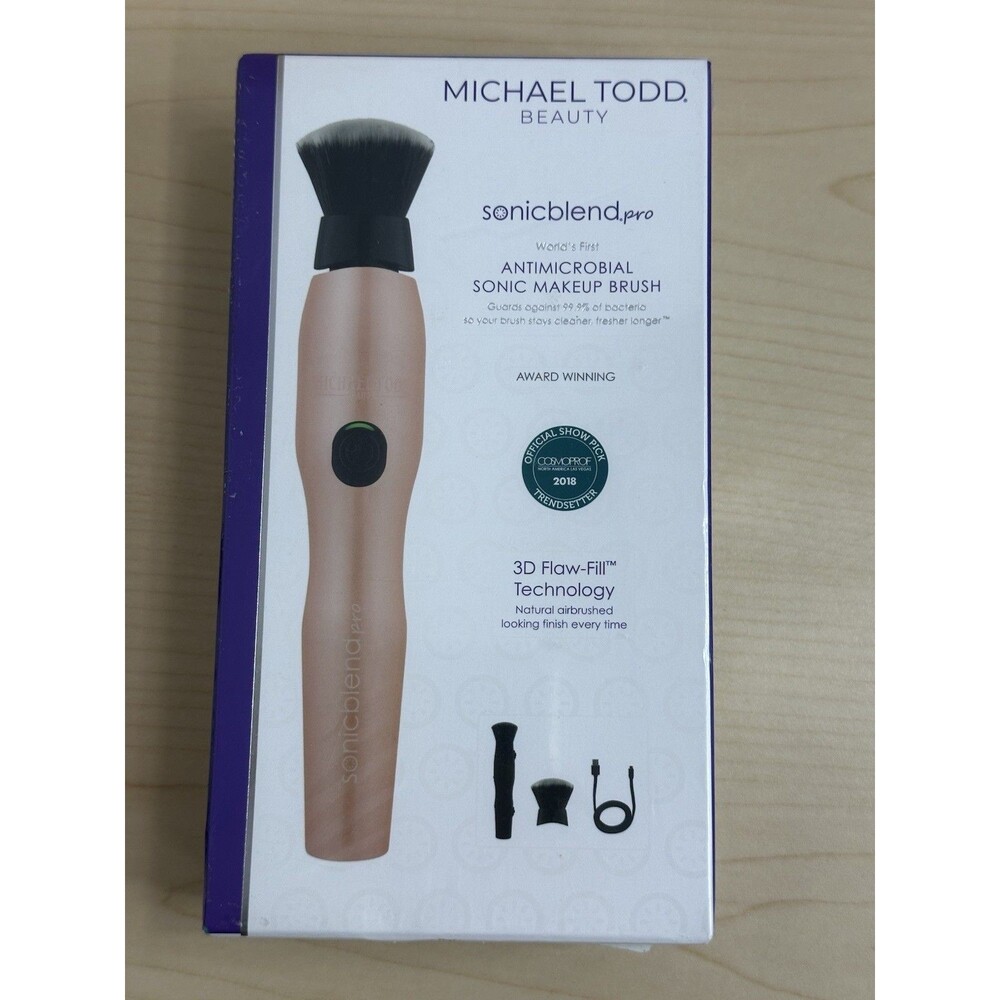 Michael Todd Sonicblend PRO Antimicrobial Sonic Makeup Brush Rose Gold Sealed